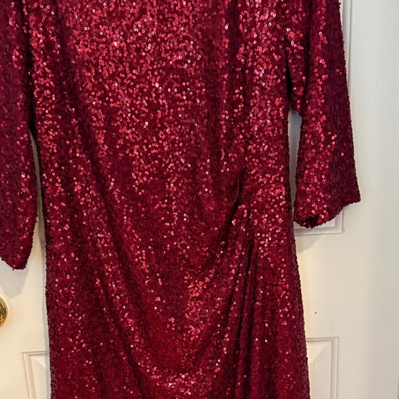 Jessica Howard Sparkling Burgundy Sequin Dress - Picture 2 of 7